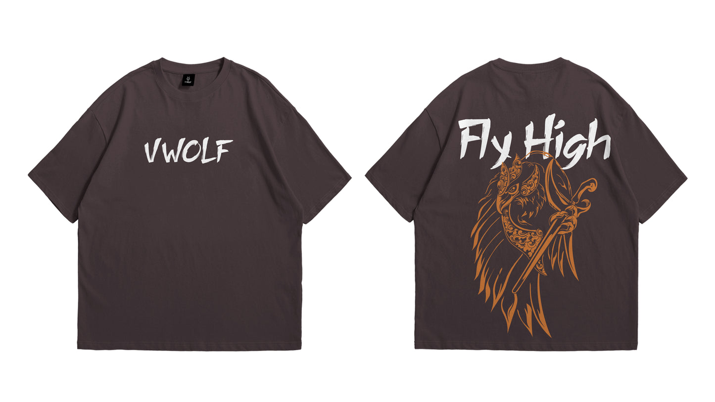 Fly High Graphic T-Shirt (Coffee Edition) – Bold, Inspiring Design